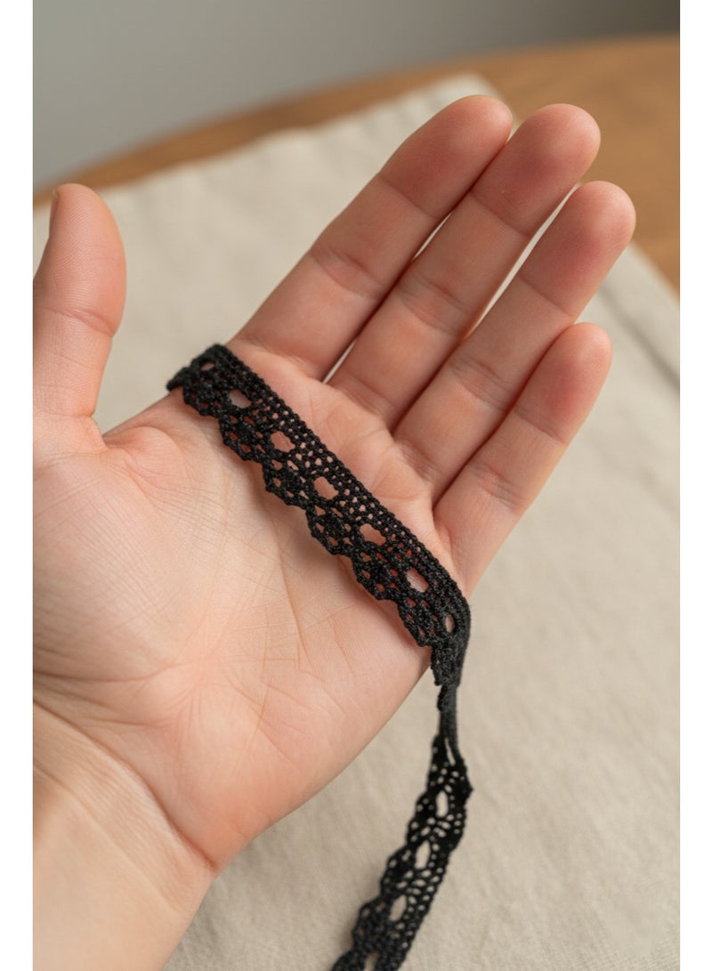Decorative Sewing Lace Trim – 13mm x 15 Yards | Fabric Lace for Tailoring, DIY & Fashion ( Black ) - Image 5